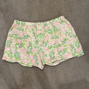 Lilly Pulitzer Pink and Green Floral Shorts
